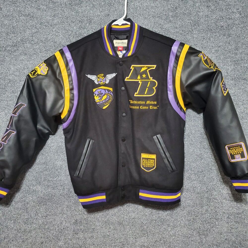 Headgear Classics Kobe Bryant 24 Tribute Varsity Jacket Mens Medium Lakers New